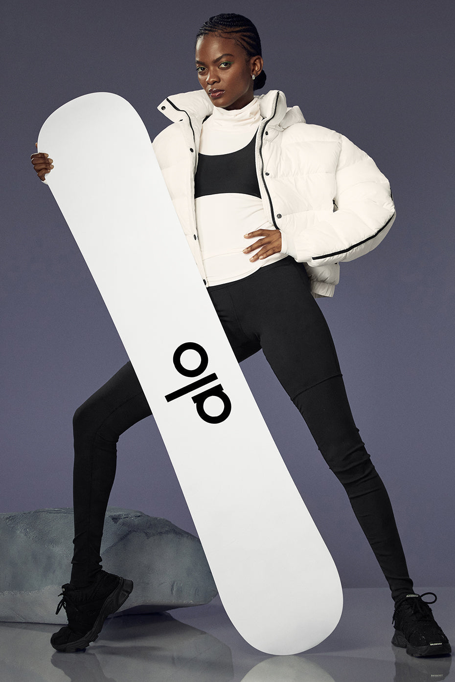 ALO Glacier Snowboard - Black/White