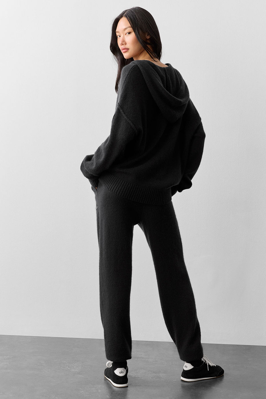 Wool Cashmere New Class Full Zip Hoodie - Black