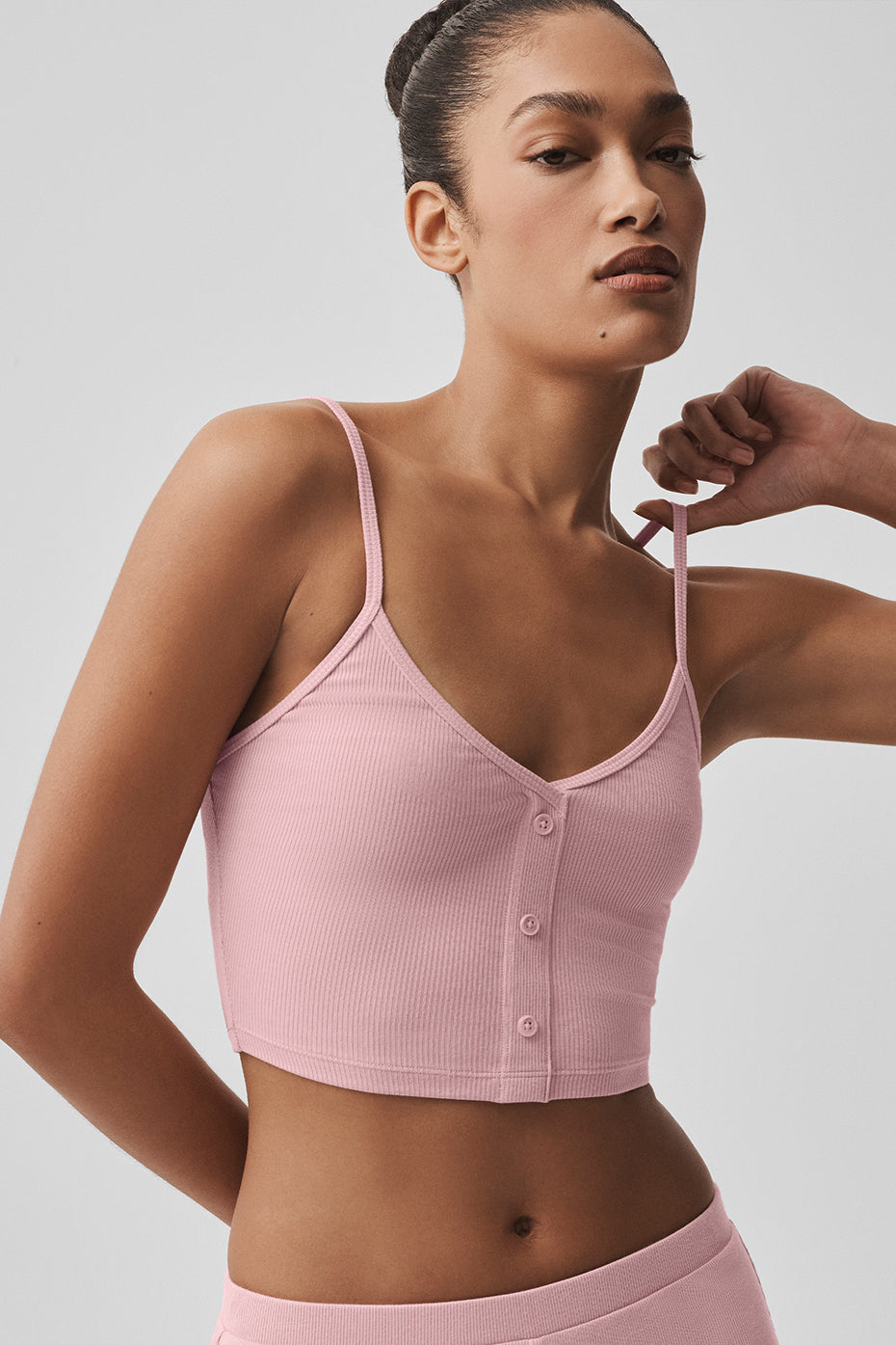 Ribbed Delicate Lounge Tank - Vintage Pink