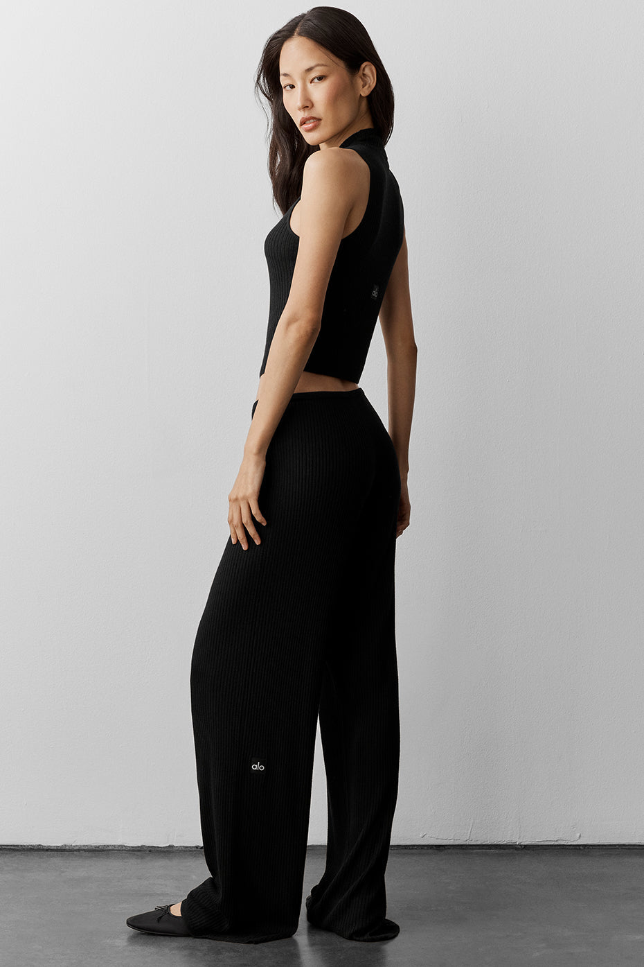 Sweater Knit Unwind Sleeveless Top - Black