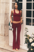 ALO Softsculpt Foldover Flare Legging (Short) - Summer Romance Red