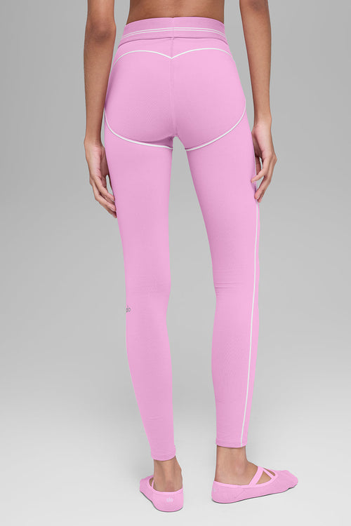 Airbrush High-Waist 7/8 Heart Throb Legging - Candy Heart Pink/White