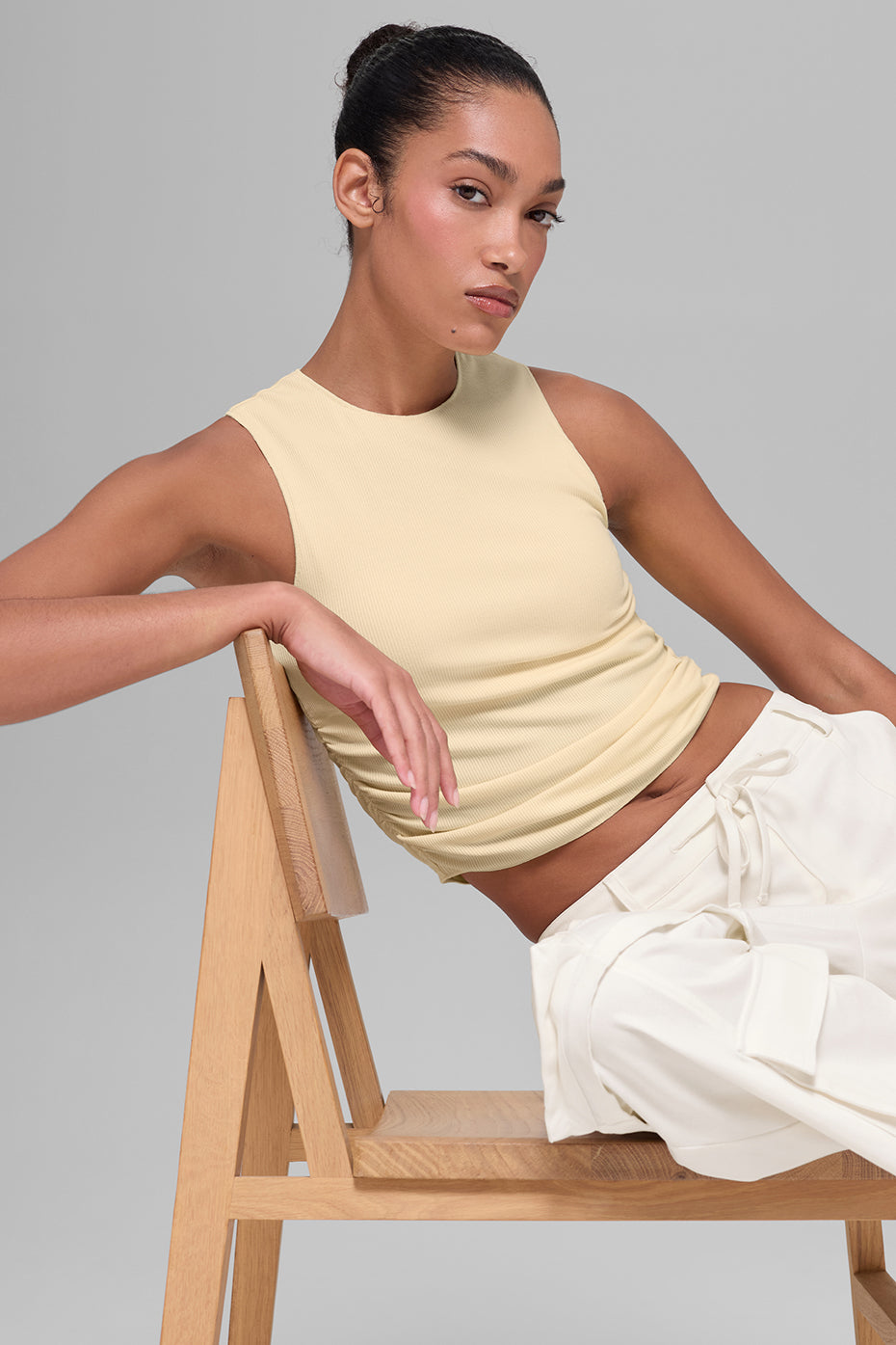 Ribbed En Pointe Tank - Candlelight Yellow